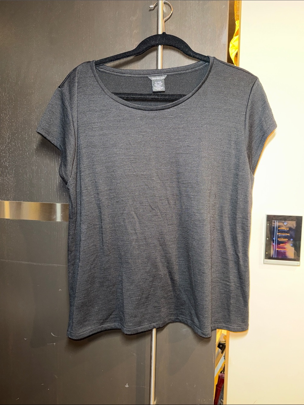 Calvin Klein Women's Short Sleeve Tee - Black sweater tee